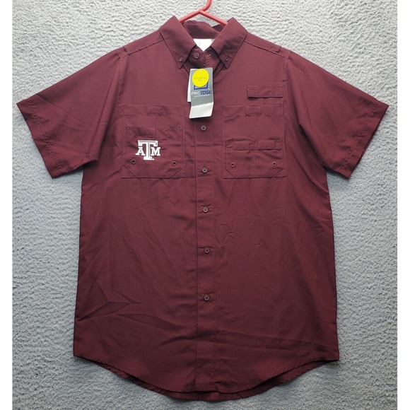 Knights Apparel Other - Proedge By Knights Apparel Fishing Shirt Mens S Dark Red Uni Of Texas ATM Aggies